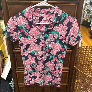 Vintage Lilly Pulitzer cherries polo